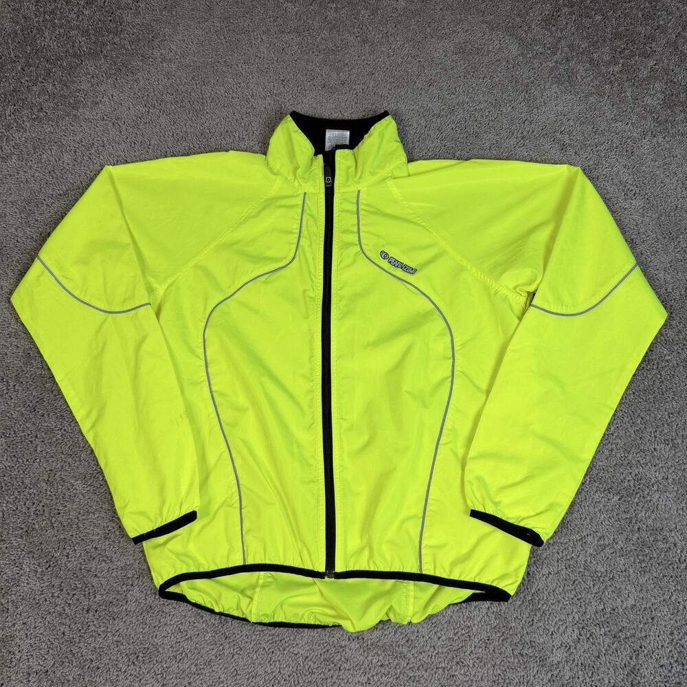 Pearl Izumi Jacket Mens XL Yellow Windshirt Cycling Lightweight Zip Reflective